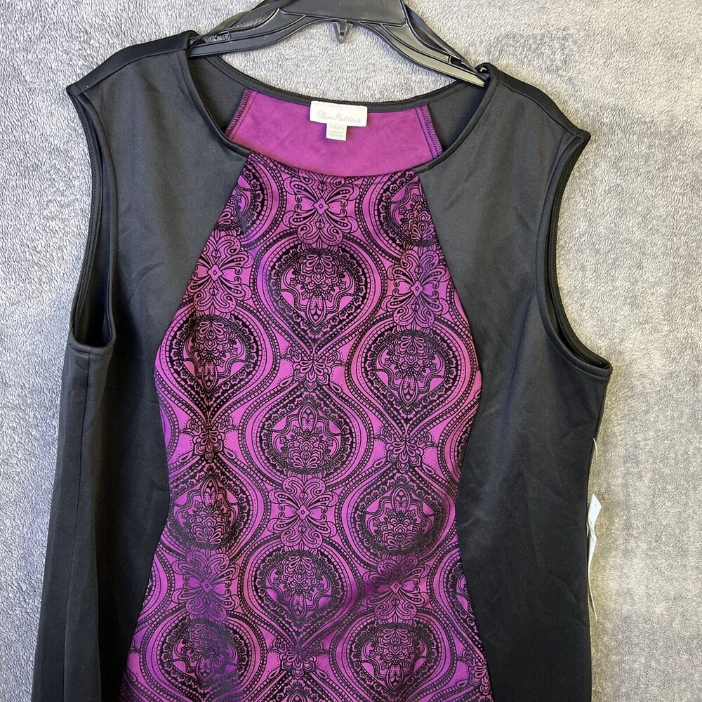 Olivia Mathews Plus Size 3X Purple and Black Dress Stylish Modern Cut Women's - Picture 6 of 10